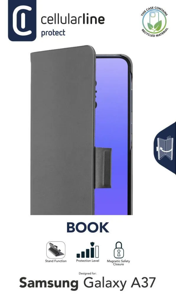 Cellularline BOOK3GALA37K Cep telefonu kılıfı 17 cm (6.7") Klasör Siyah Thumbnail 1