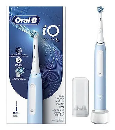 Oral-B Braun iO Series 3N Yetişkin Titreşimli diş fırçası Açık Mavi, Beyaz Şarjlı Diş Fırçaları