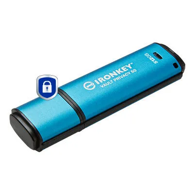 Kingston Technology IronKey Vault Privacy 50 IKVP50/512GB 512 GB USB 3.2 310 MB/s Flash Bellek Thumbnail 1
