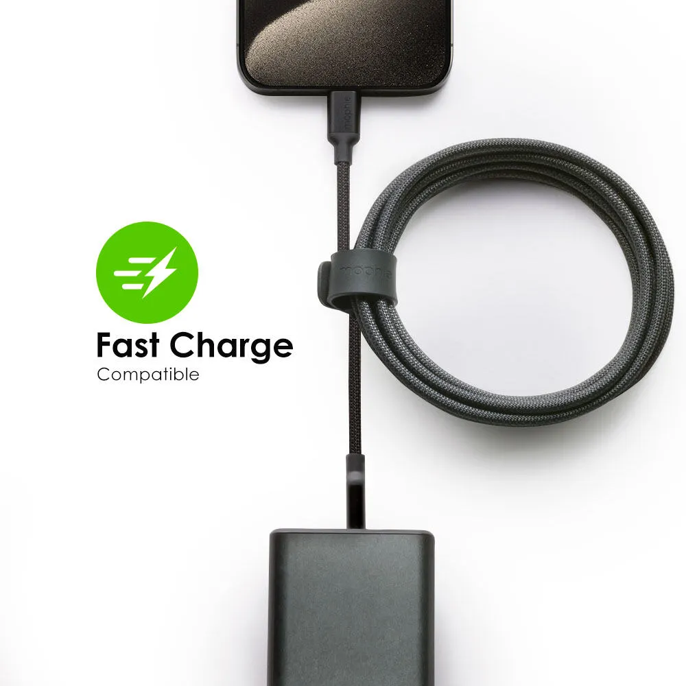 mophie 409913944 USB kablo USB 2.0 1 m USB A USB C Siyah Thumbnail 1
