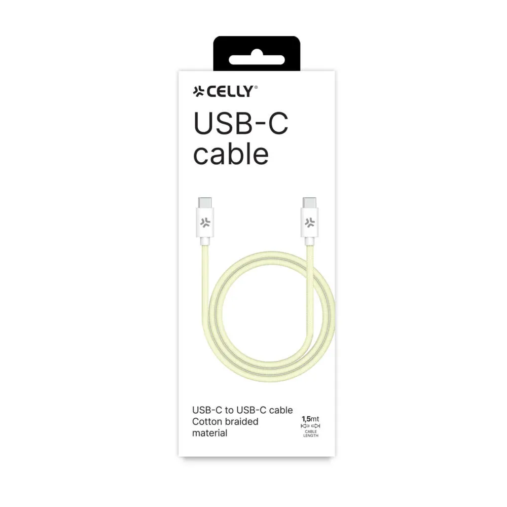 Celly USBCUSBCCOTTYL USB C to USB C (1,5 m) USB Kablosu Thumbnail 4