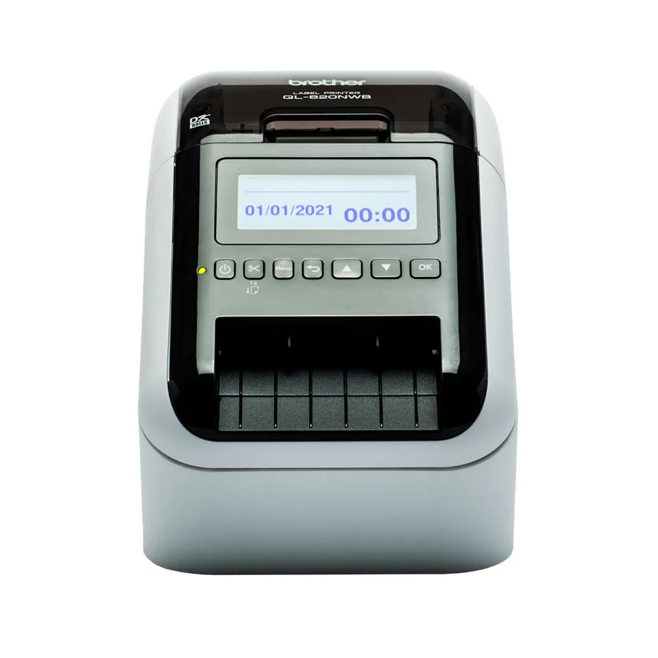 Brother QL-820NWBCVM etiket yazıcı Doğrudan termal Renk 300 x 600 DPI 176 mm/saniye Kablolu & Kablosuz Ethernet LAN bağlantısı DK Wi-Fi Bluetooth Barkod Yazıcı