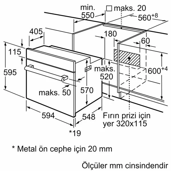 Bosch HBF512BW1T fırın 0 l 3300 W Beyaz Thumbnail 4