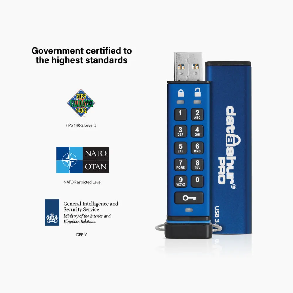 iStorage datAshur Pro 128 GB IS-FL-DA3-256-128 USB 3.2 Flash Bellek USB Flash Sürücüleri Thumbnail 7