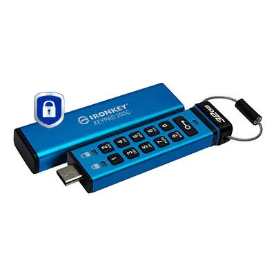 Kingston Technology IronKey Keypad 200 IKKP200C/32GB 32 GB Type-C USB 3.2 Flash Bellek Thumbnail 2