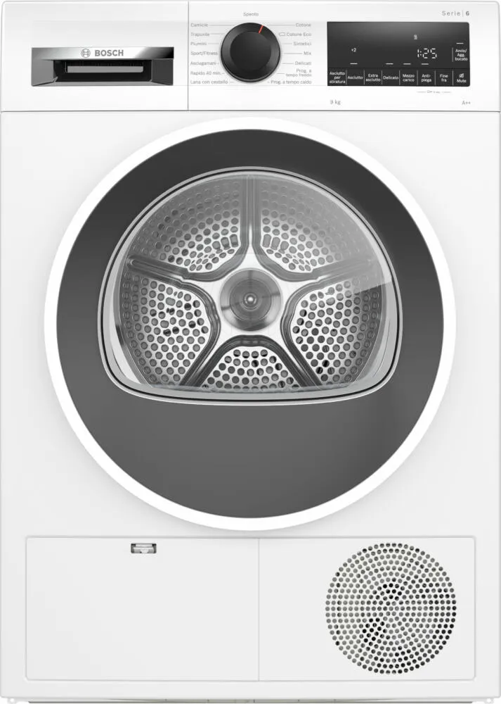 Bosch Serie 6 WQG24108IT kurutucu Solo Önden yüklemeli 9 kg Beyaz Kurutma Makinesi