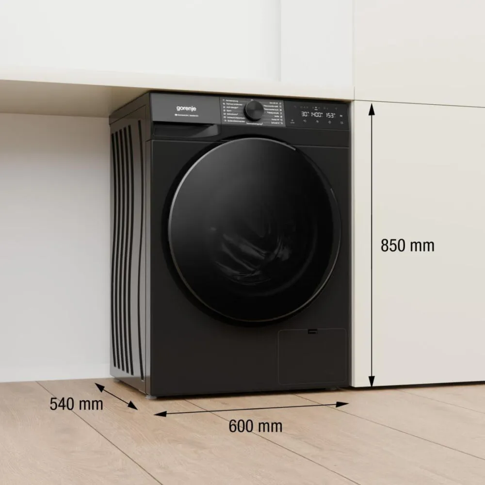 Gorenje W53G494A1P1B çamaşır makinesi Önden yüklemeli 9 kg 1400 RPM Siyah Thumbnail 1