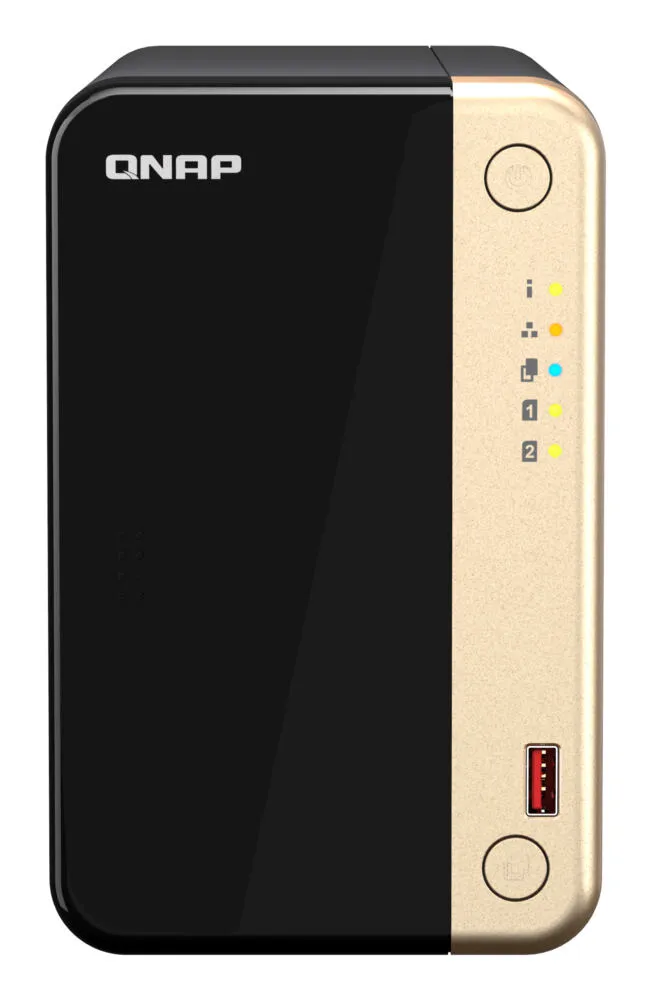 QNAP TS-264 NAS Dikey (Tower) Intel® Celeron® N5095 8 GB 8 TB HDD QNAP QTS Siyah, Altın