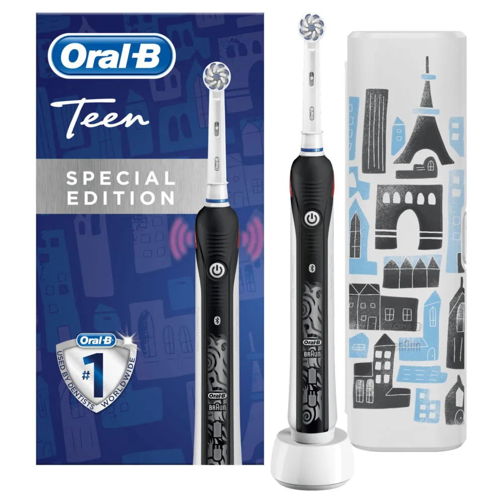 Oral-B SmartSeries 80336913 elektrikli diş fırçası Gençler Döner diş fırçası Siyah, Beyaz Şarjlı Diş Fırçaları
