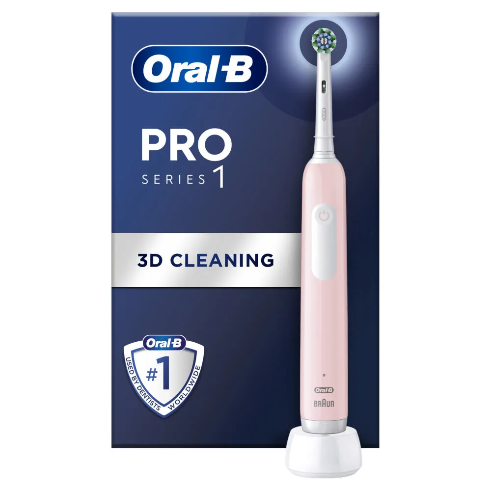 Oral-B Pro 1 Cross Action Yetişkin Döner-titreşimli diş fırçası Pembe Şarjlı Diş Fırçaları