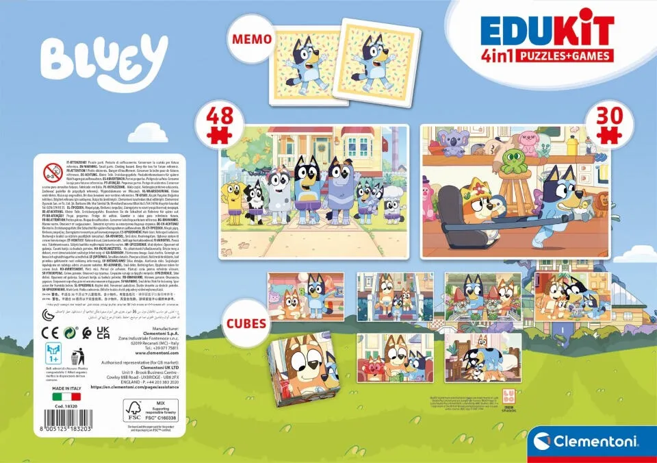 Clementoni Boîte de jeu 4 en 1 Bluey Edukit 18320 Thumbnail 9