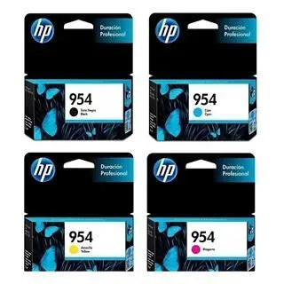 HP 954 mürekkep kartuşu 4 adet Orijinal Siyah, Cam Göbeği, Macenta, Sarı