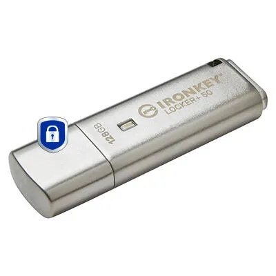 Kingston Technology IronKey Locker+ 50 IKLP50/128GB 128 GB USB 3.2 Flash Bellek Thumbnail 1
