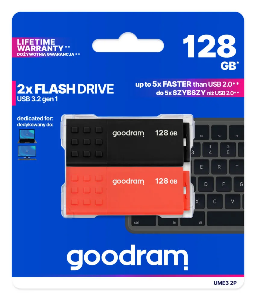 Goodram 2-PACK UME3-1280MXR11-2P 256 GB USB 3.2 Flash Bellek Thumbnail 2
