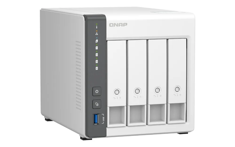 QNAP TS-433 NAS Dikey (Tower) Cortex-A55 4 GB 32 TB HDD QNAP Turbo System Beyaz Thumbnail 2