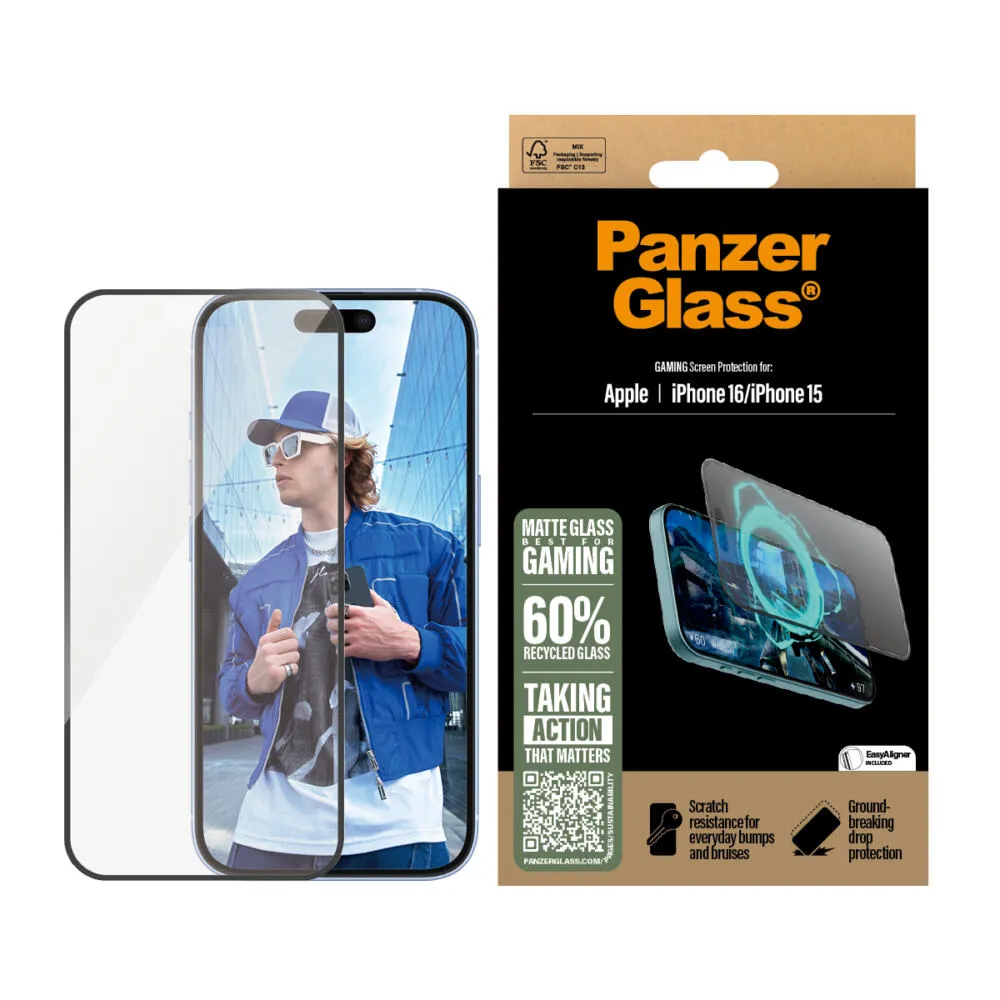 PanzerGlass® Gaming Screen Protector iPhone 16 | 15 | Ultra-Wide Fit 2857 Thumbnail 2