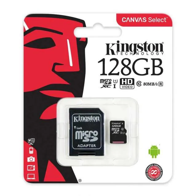 Kingston Canvas Select 128 GB MicroSDXC UHS-I Sınıf 10 RAM Bellek Hafıza Kartı