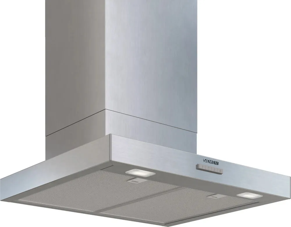 Siemens iQ300 LC65BCC30 ocak bacası Duvara monteli Gümüş 594 m³/Saat Davlumbaz ve Aspiratö