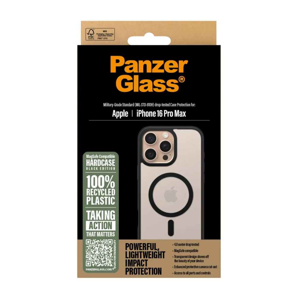 PanzerGlass® HardCase Transparent w. Black MagSafe & Frame iPhone 16 Pro Max 1304 Thumbnail 3