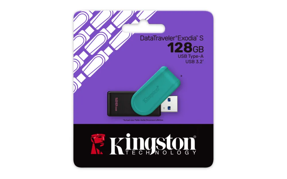 Kingston Technology DataTraveler Exodia S DTXS/128GB 128 GB USB 3.2 Flash Bellek Thumbnail 4