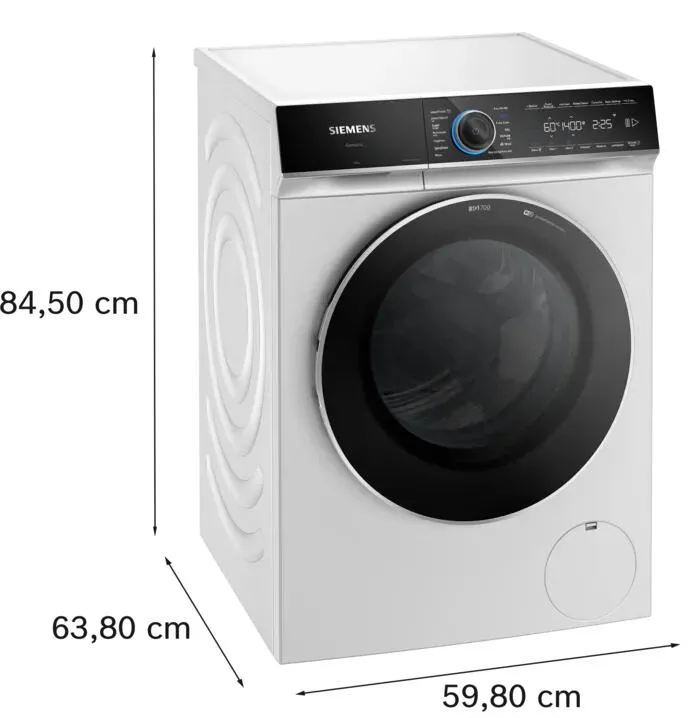 Siemens iQ700 WG44B2APDN çamaşır makinesi Önden yüklemeli 9 kg 1400 RPM Siyah, Beyaz Thumbnail 4