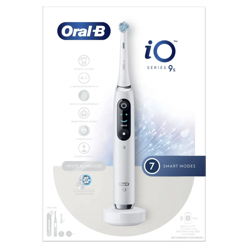 Oral-B iO 9S Yetişkin Döner-titreşimli diş fırçası Beyaz Şarjlı Diş Fırçaları