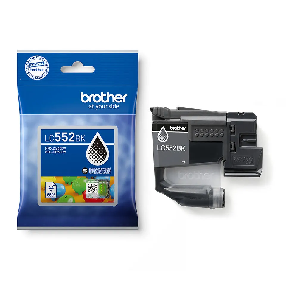 Brother LC552BK mürekkep kartuşu 1 adet Orijinal High (L) Yield Siyah Thumbnail 2