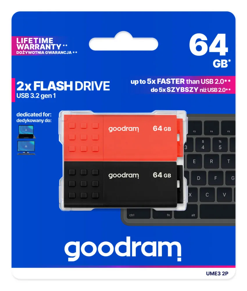 Goodram 2-PACK UME3-0640MXR11-2P 128 GB USB 3.2 Flash Bellek Thumbnail 8
