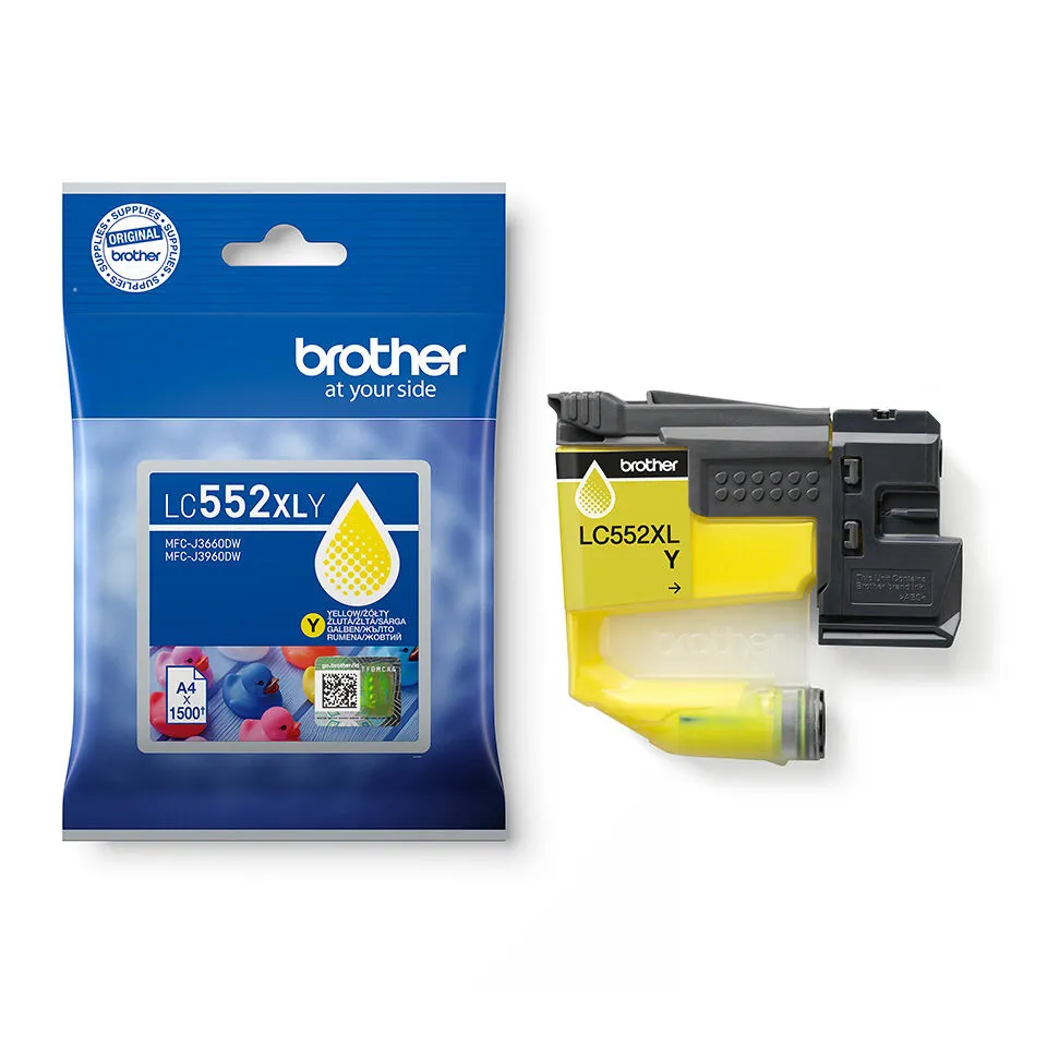 Brother LC552XLY mürekkep kartuşu 1 adet Orijinal Sarı Thumbnail 2