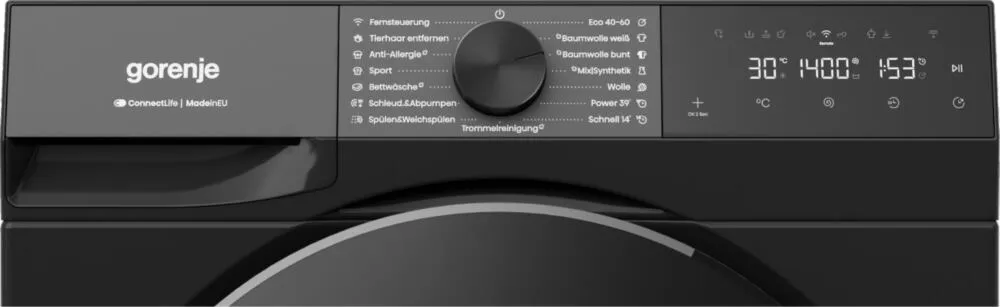 Gorenje W53G494A1P1B çamaşır makinesi Önden yüklemeli 9 kg 1400 RPM Siyah Thumbnail 4