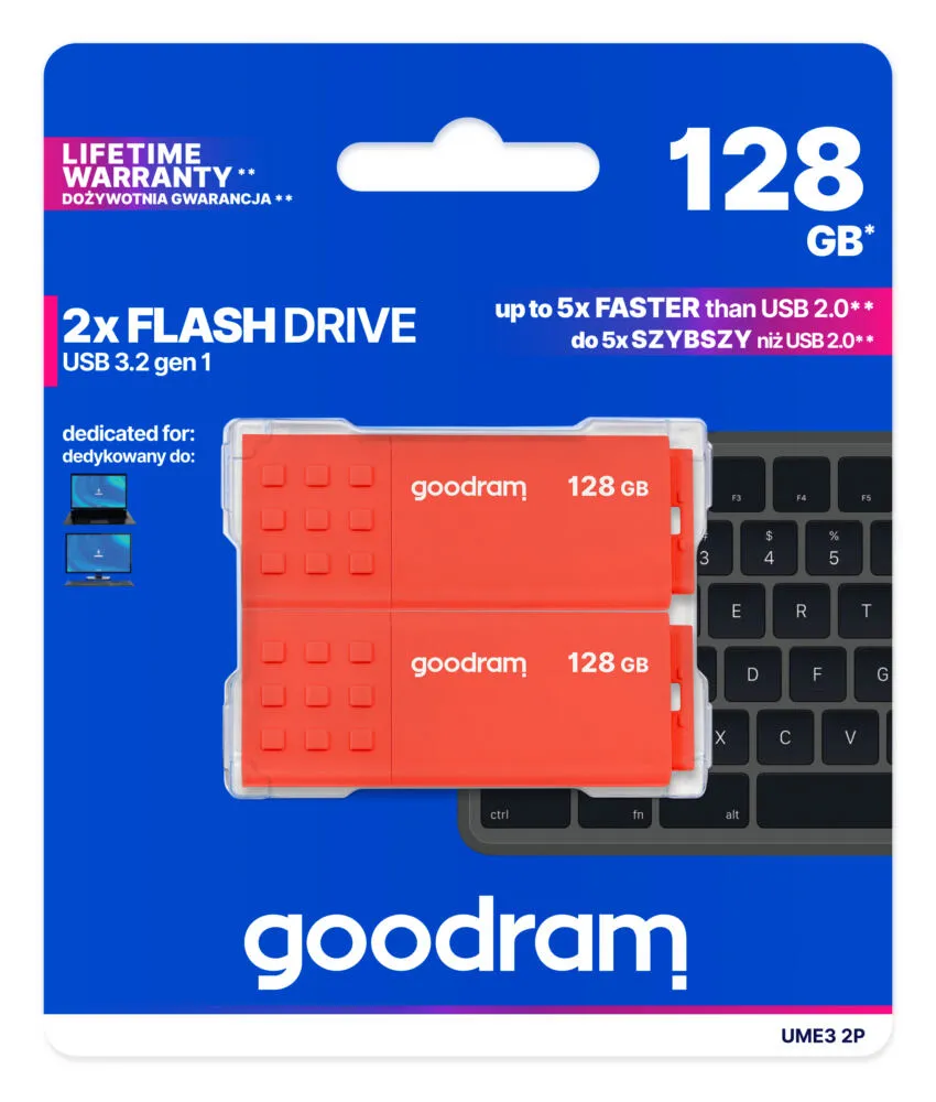 Goodram 2-PACK UME3-1280MXR11-2P 256 GB USB 3.2 Flash Bellek Thumbnail 10
