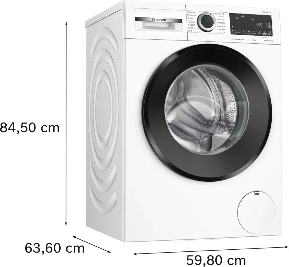 Bosch Serie 6 WGG256Z1ES çamaşır makinesi Önden yüklemeli 10 kg 1600 RPM Beyaz Thumbnail 4