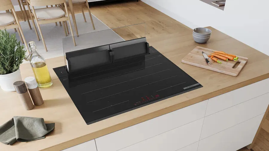 Bosch Serie 8 DDW88MM60B ocak bacası Aşağı çekmeli Siyah, Transparan 501 m³/Saat Thumbnail 4