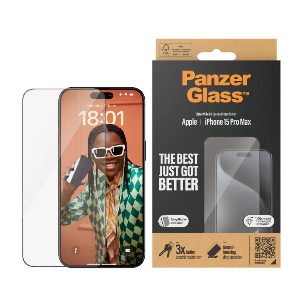 PanzerGlass® Screen Protector iPhone 15 Pro Max | Ultra-Wide Fit w. EasyAligner 2812 Thumbnail 2