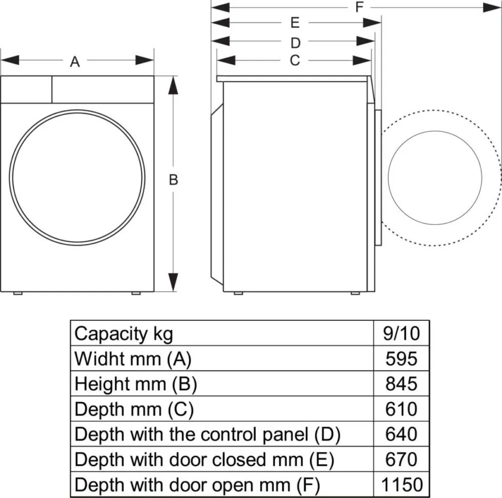 Hisense HDH3S93B 20014651 9 kg Isı Pompalı Kurutma Makinesi Thumbnail 11