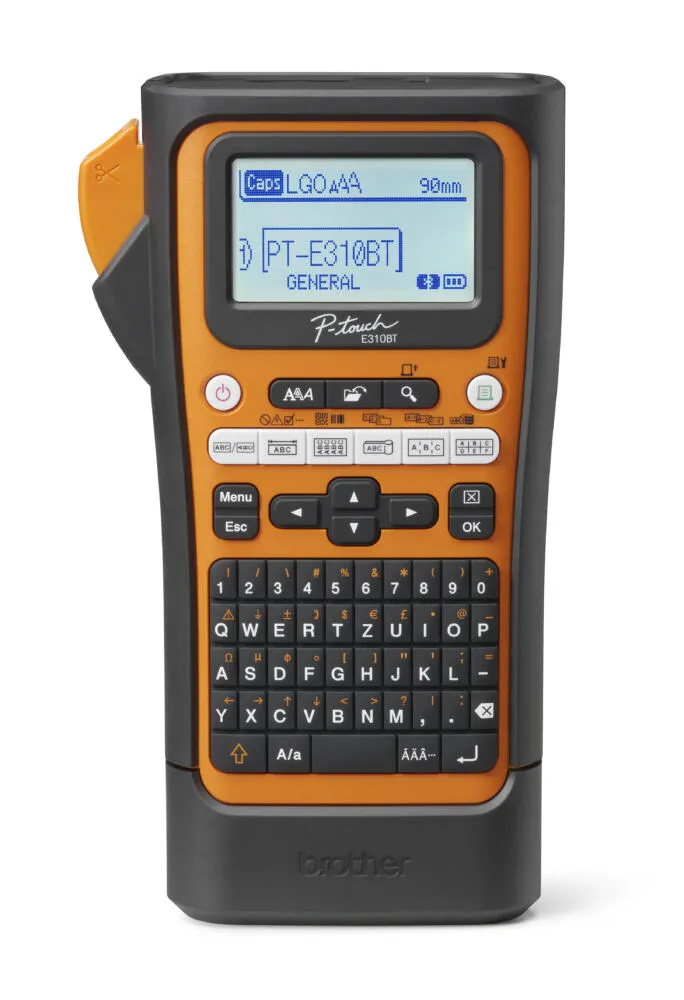 Brother PT-E310BTVP etiket yazıcı Termal transfer 180 x 180 DPI 20 mm/saniye Kablolu & Kablosuz HSE/TZe Bluetooth QWERTZ Barkod Yazıcı