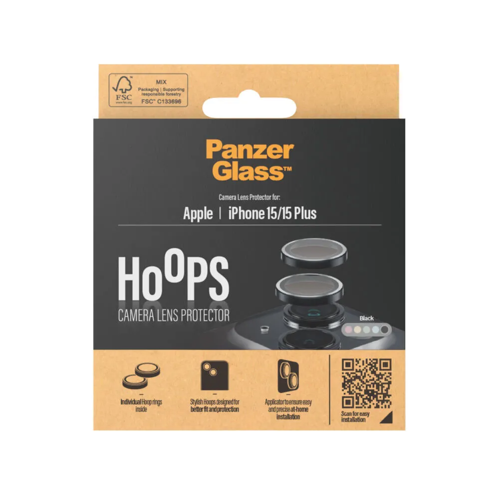 PanzerGlass® Hoops® Camera Lens Protector Black iPhone 15 | 15 Plus 1138 Thumbnail 3