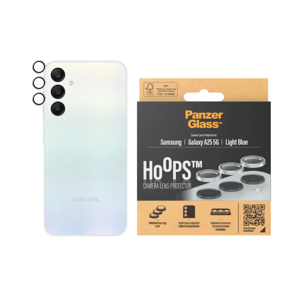 PanzerGlass® Hoops® Camera Lens Protector Light Blue Samsung Galaxy A25 5G 1233 Thumbnail 1