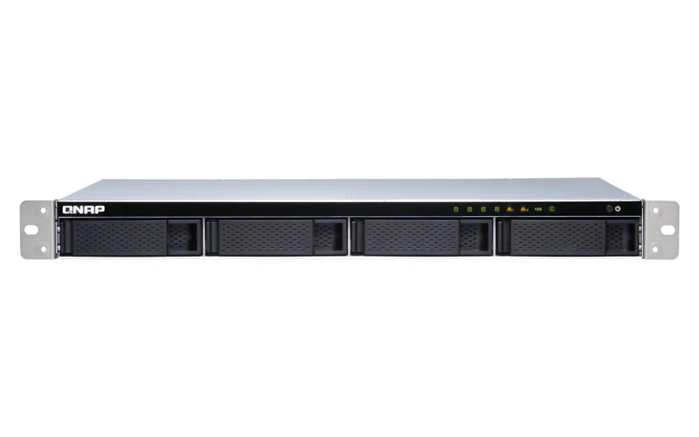 QNAP TS-431XeU NAS Yatay (1U) Annapurna Labs Alpine AL-314 8 GB DDR3 8 TB HDD QNAP Turbo System Siyah, Paslanmaz çelik