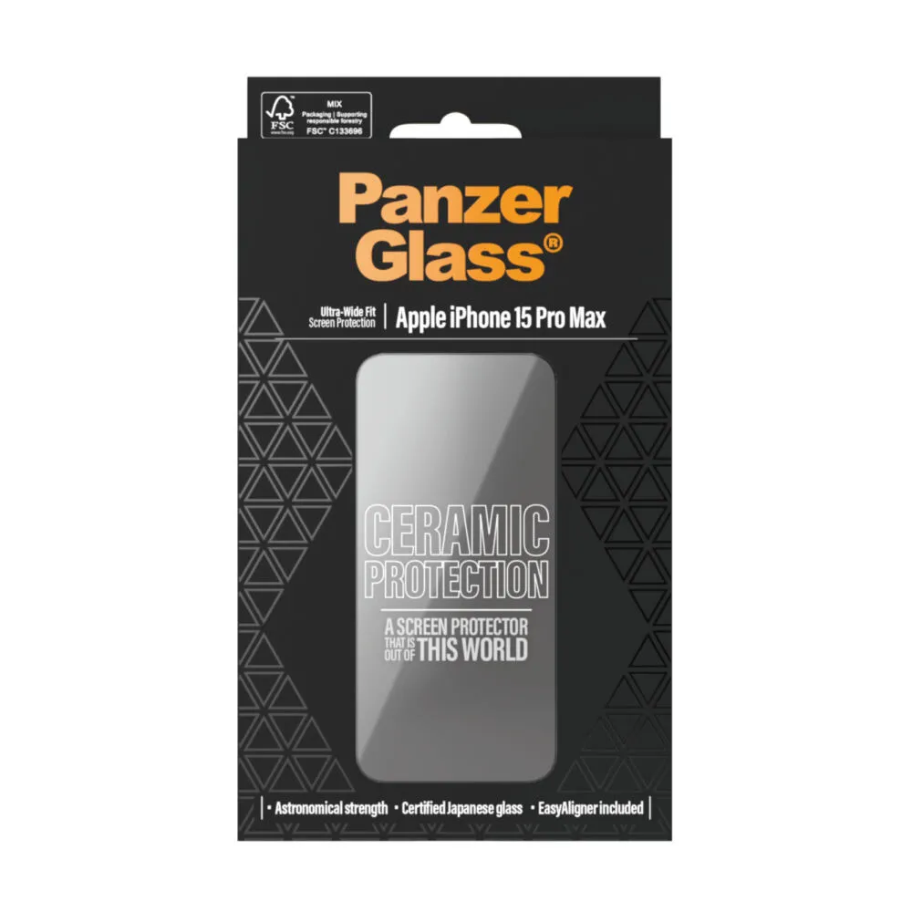 PanzerGlass® Ceramic Protection for iPhone 15 Pro Max | Ultra-Wide Fit w. EasyAligner 2840 Thumbnail 4
