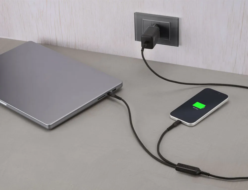 Cellularline USBDATATWINC2C15MK USB kablo 1,5 m USB C 2 x USB C Siyah Thumbnail 3
