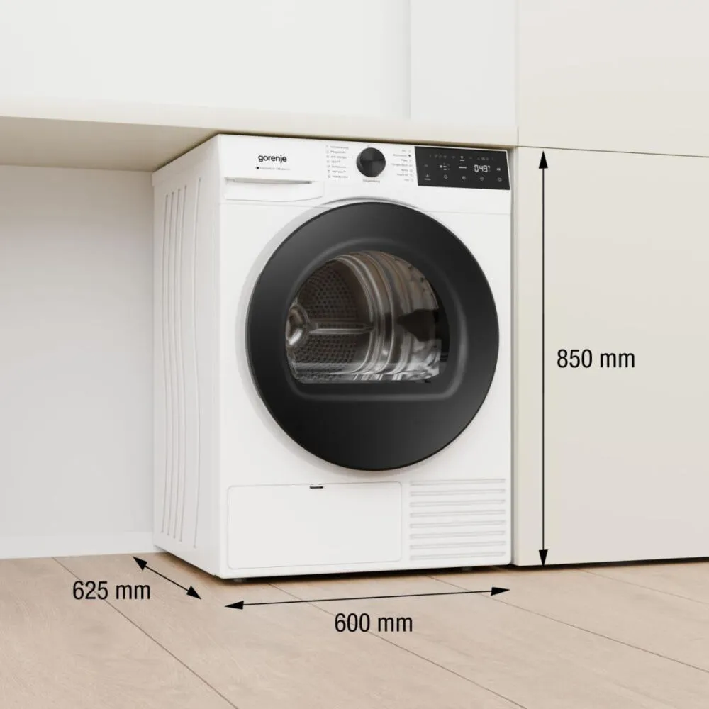 Gorenje D5G49D kurutucu Solo Önden yüklemeli 9 kg Beyaz Thumbnail 1