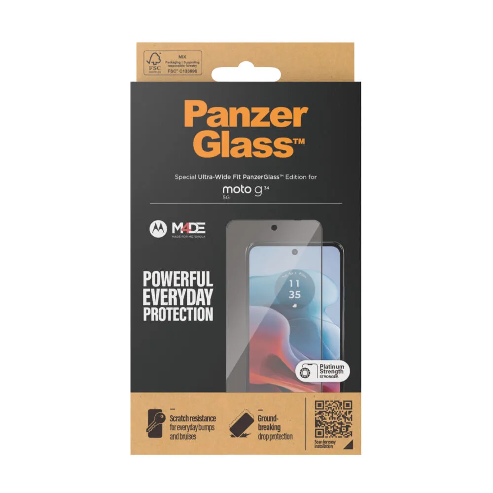 PanzerGlass® Screen Protector Motorola moto g34 5G | Ultra-Wide Fit 6584 Thumbnail 3