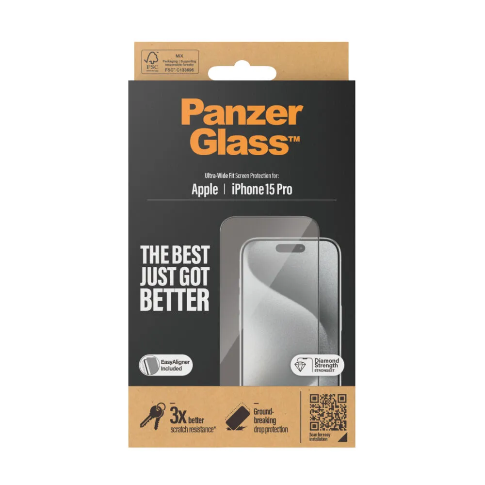 PanzerGlass® Screen Protector iPhone 15 Pro | Ultra-Wide Fit w. EasyAligner 2810 Thumbnail 3