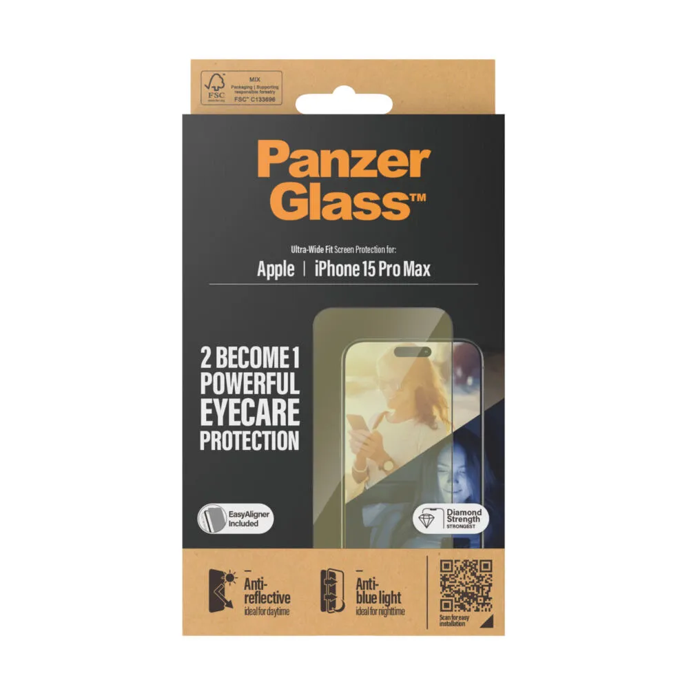 PanzerGlass® EyeCARE™ Screen Protection iPhone 15 Pro Max | Ultra-Wide Fit w. EasyAligner 2816 Thumbnail 4