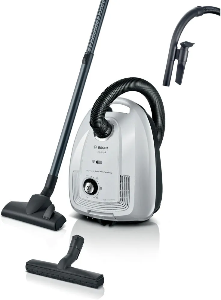 Bosch Serie 4 BGD38WH2H elektrik süpürgesi 4 l Tambur vakum Kuru 600 W Toz torbası Elektrikli Süpürge