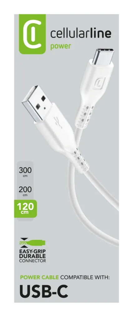 Cellularline 8018080295775 USBDATACUSBCTABW USB A to USB C (1,2 m) USB Kablosu Thumbnail 4