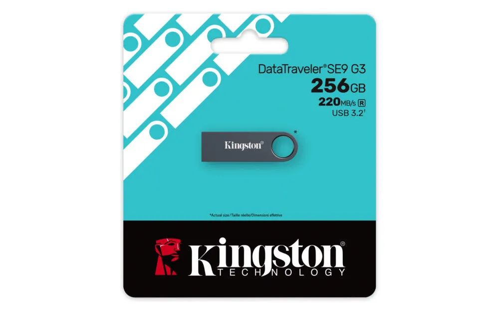 Kingston DataTraveler SE9 G3 USB flash sürücü 256 GB A tipi USB 3.2 Gen 1 (3.1 Gen 1) Siyah RAM Bellek Thumbnail 3