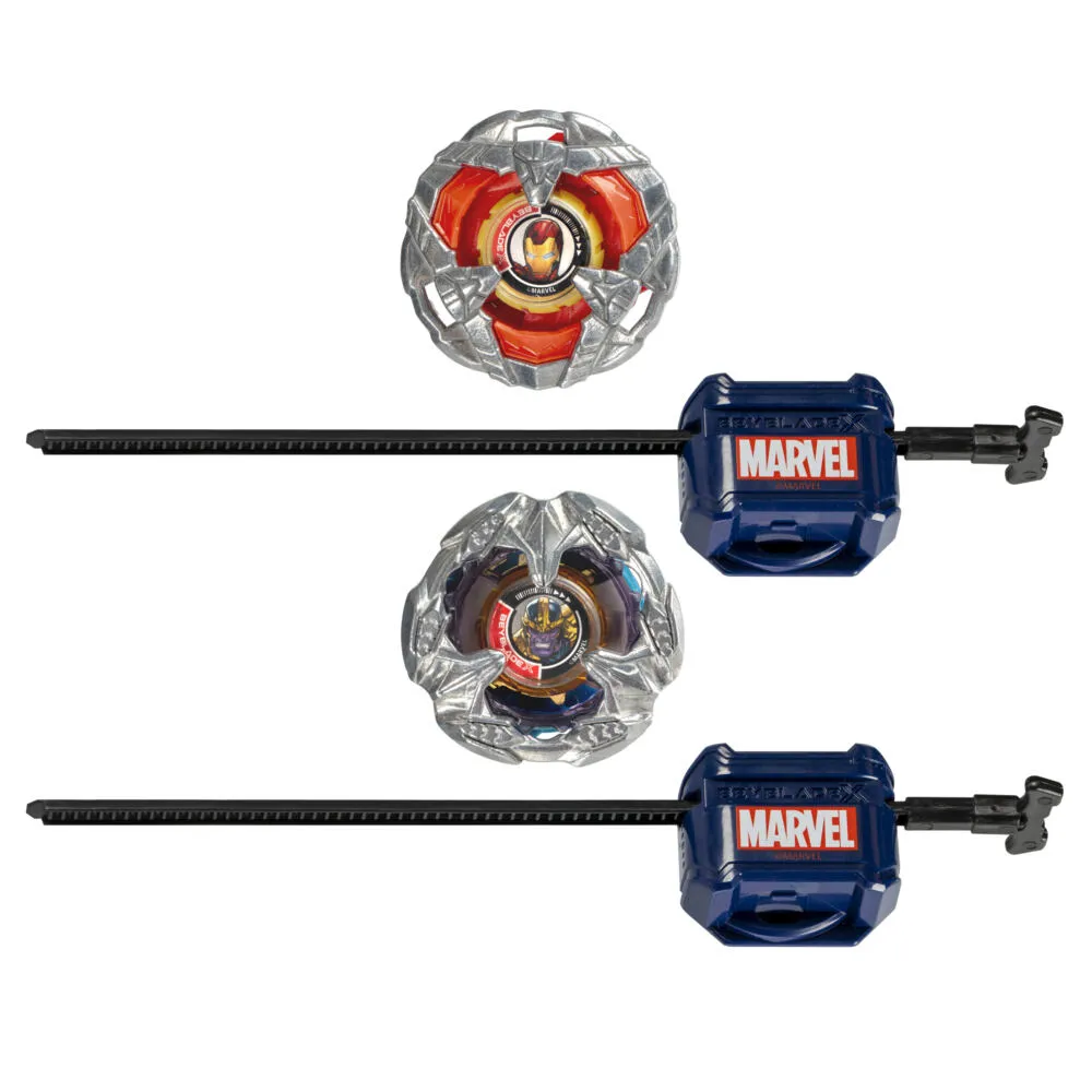 Beyblade X Marvel Collab Iron Man 4-80B ve Thanos 4-60P Aktif ve Beceri Oyuncakları