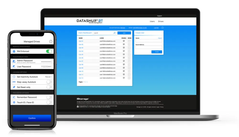 iStorage datAshur BT 64 GB IS-FL-DBT-256-64 USB 3.2 Flash Bellek Thumbnail 9